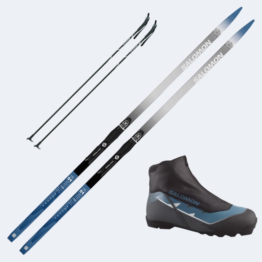 2025 Salomon Escape 51 Plus Skis with Salomon Escape Prolink Boots and Poles