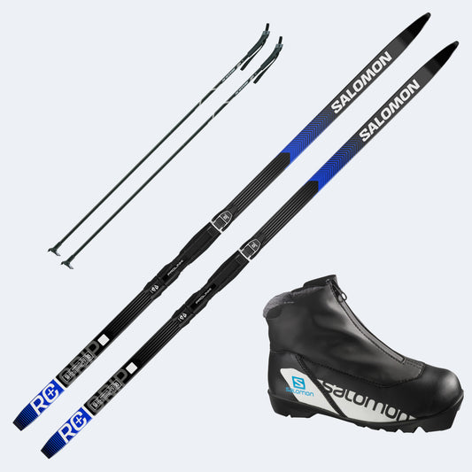 2026 Salomon RC+ Grip Junior Skis with Salomon RC Nocturne Prolink Boots and Poles