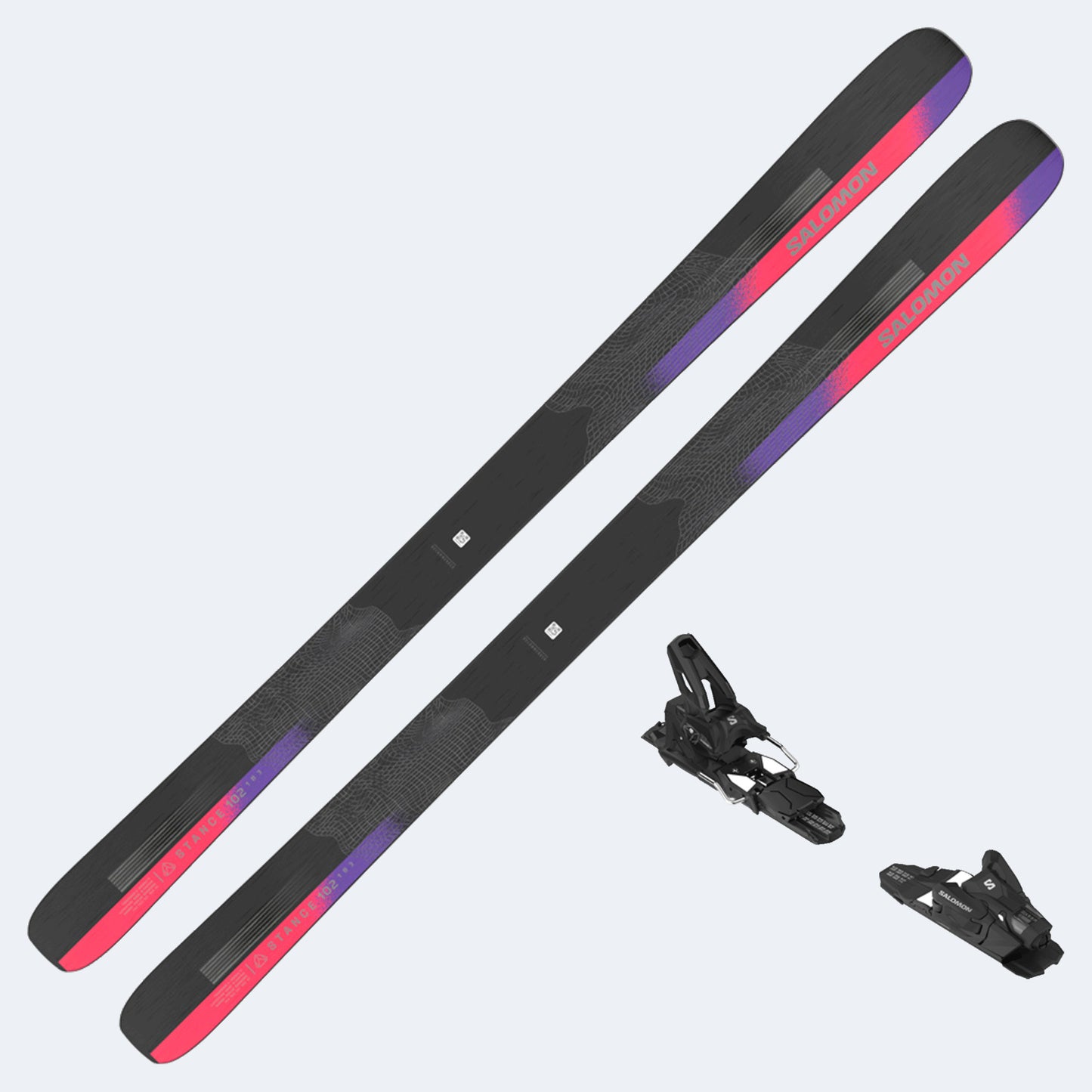 2025 Salomon Stance 102 DEMO Skis w/ Strive 13 GW Demo Binding