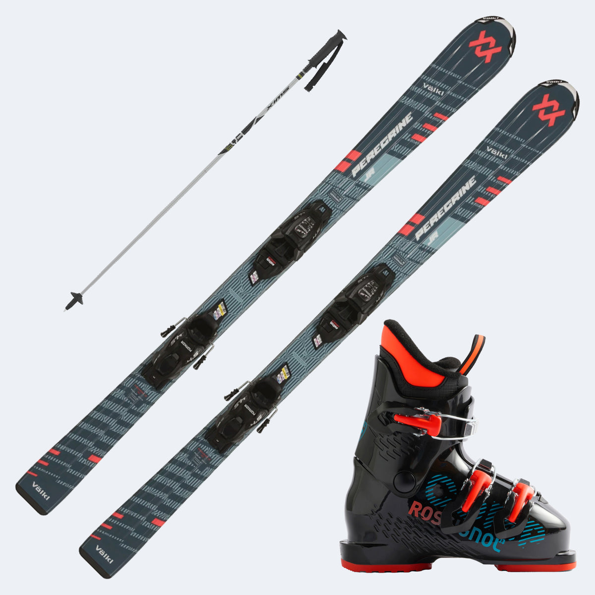 2025 Volkl Peregrine Junior Skis with  Comp J Boots and Poles