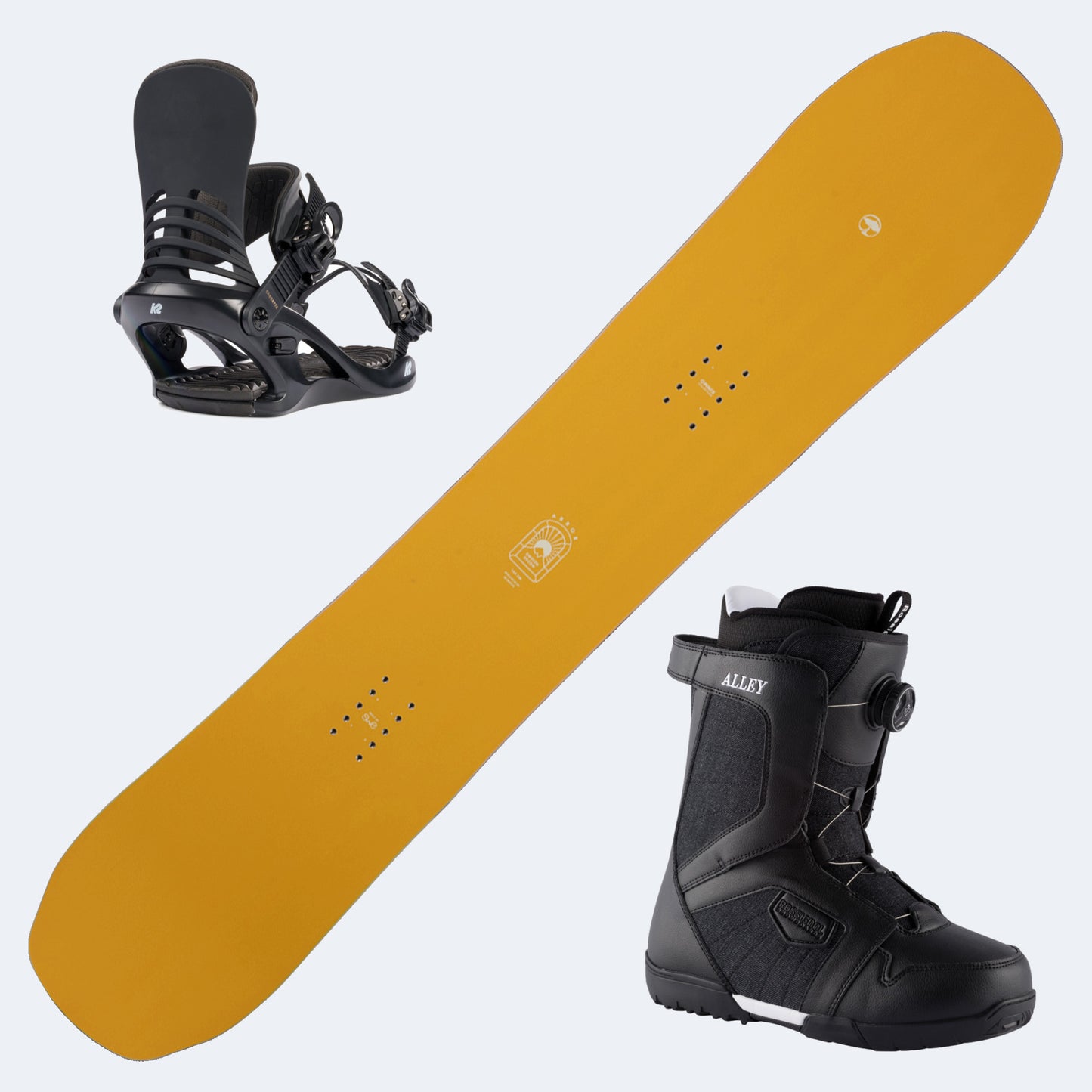 2026 Arbor Swoon Decon Women's Women's Snowboard with Rossignol Alley Boa H4 Boots and Poles