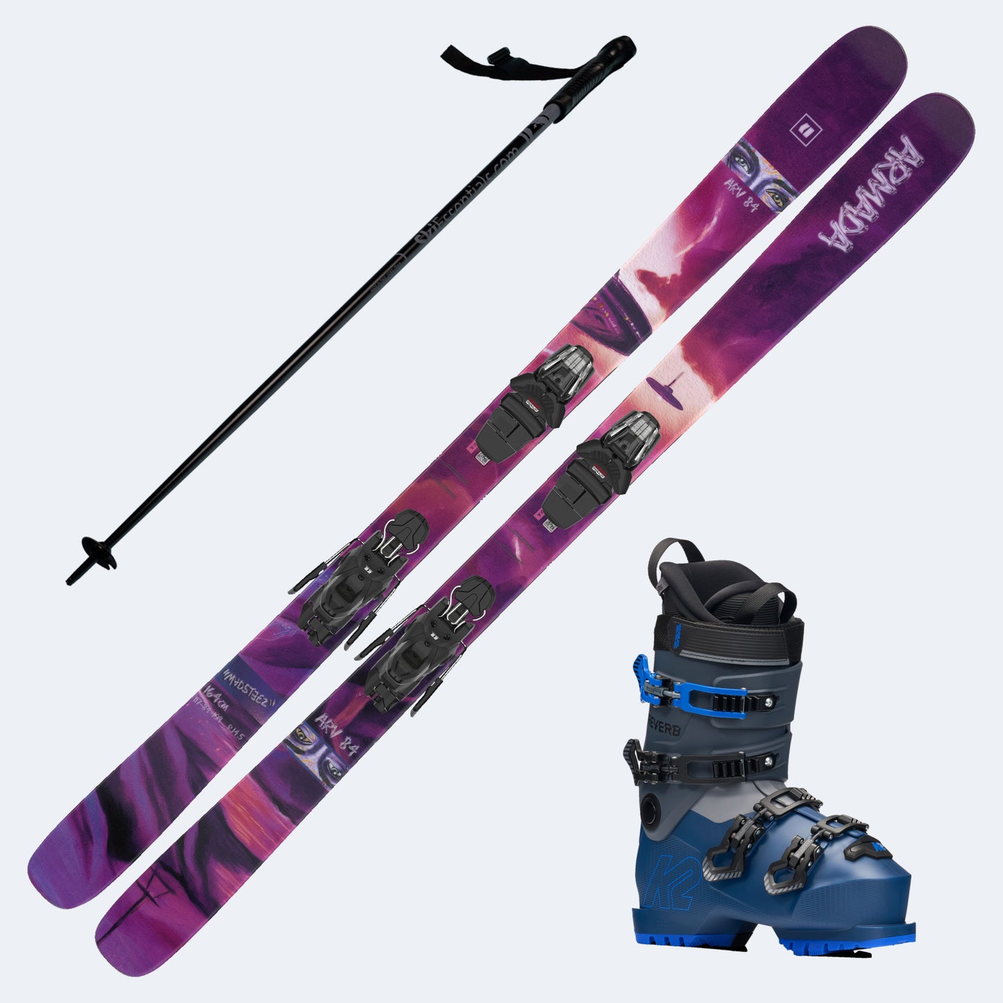 2026 Armada ARV 84 R Skis with K2 Reverb Boots and Poles