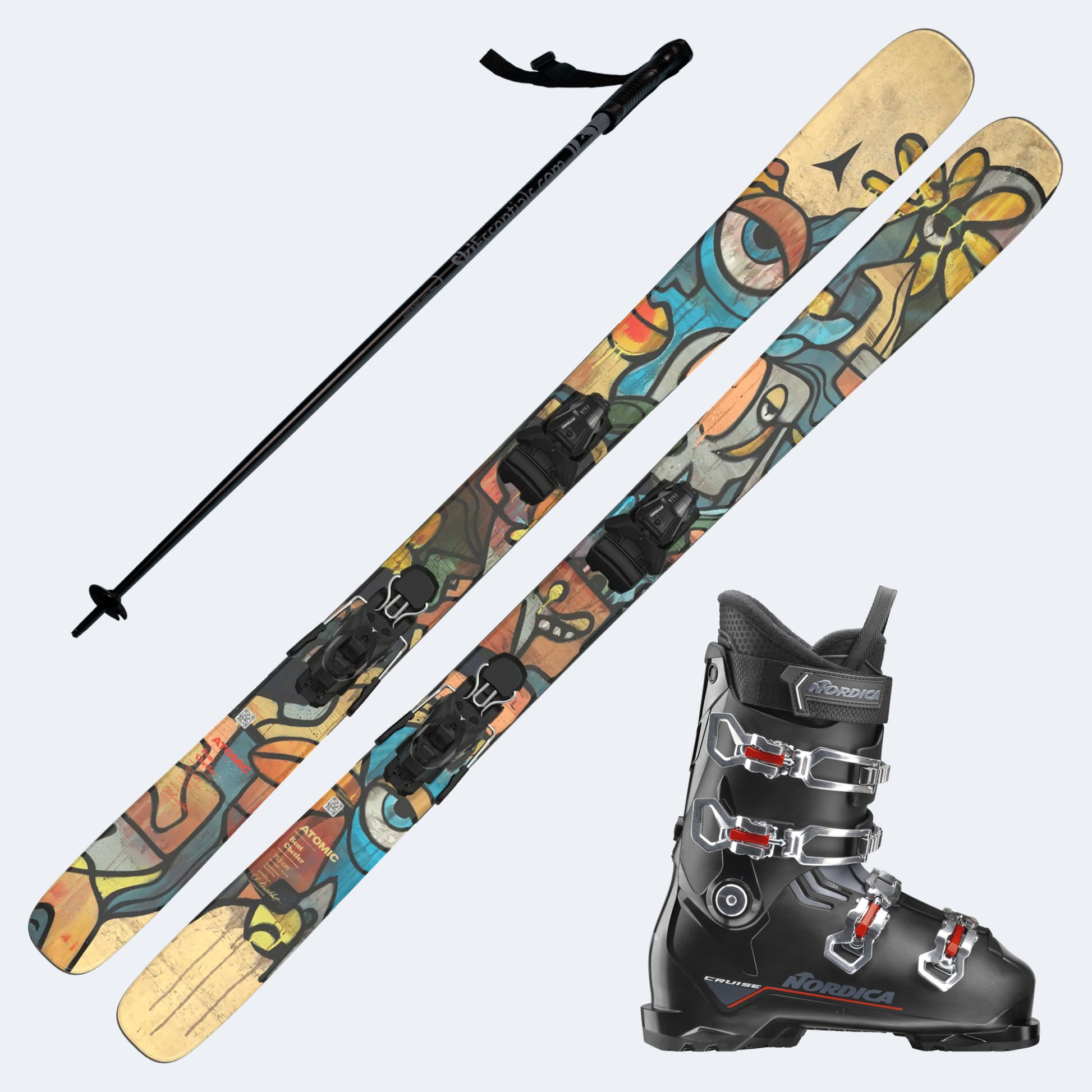 2026 Atomic Bent Chetler Mini Junior Skis with Nordica Cruise M Boots and Poles