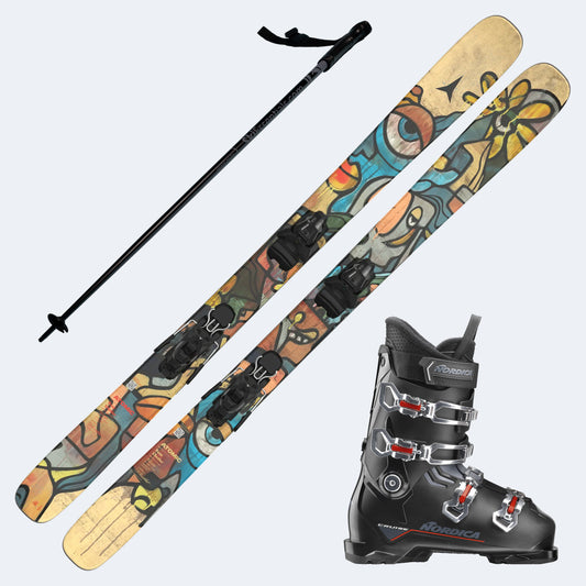 2026 Atomic Bent Chetler Mini Junior Skis with Nordica Cruise M Boots and Poles