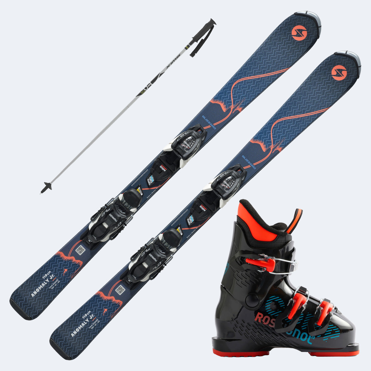 2026 Blizzard Anomaly Junior Skis with  Comp J Boots and Poles