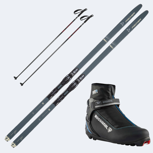 2026 Fischer Adventure 56 Crown Skis with Rossignol XC 5 Boots and Poles