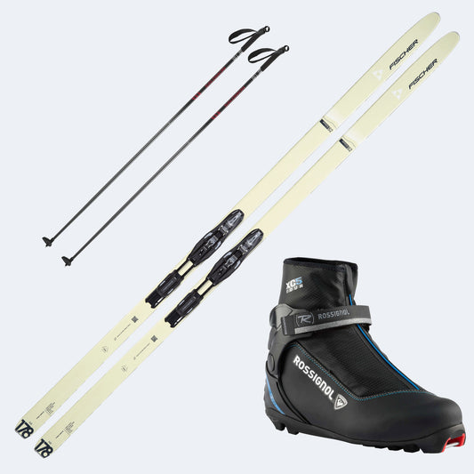 2026 Fischer Adventure 62 Crown Skis with Rossignol XC 5 Boots and Poles