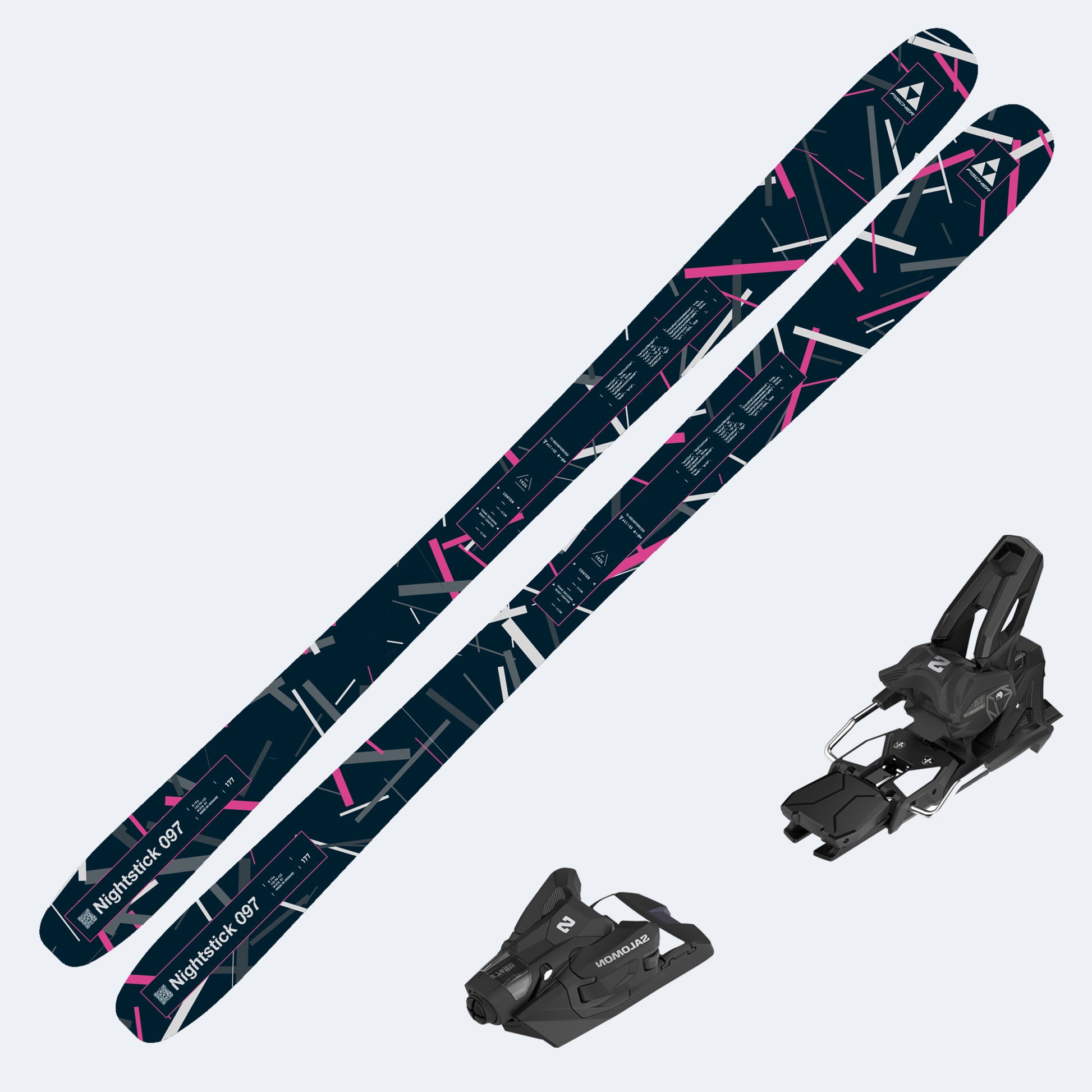 2026 Fischer Nightstick 97 Skis with Salomon Strive 14 GW Bindings