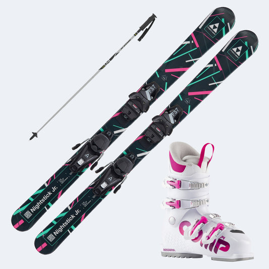 2026 Fischer Nightstick Skis with  Comp J Boots and Poles