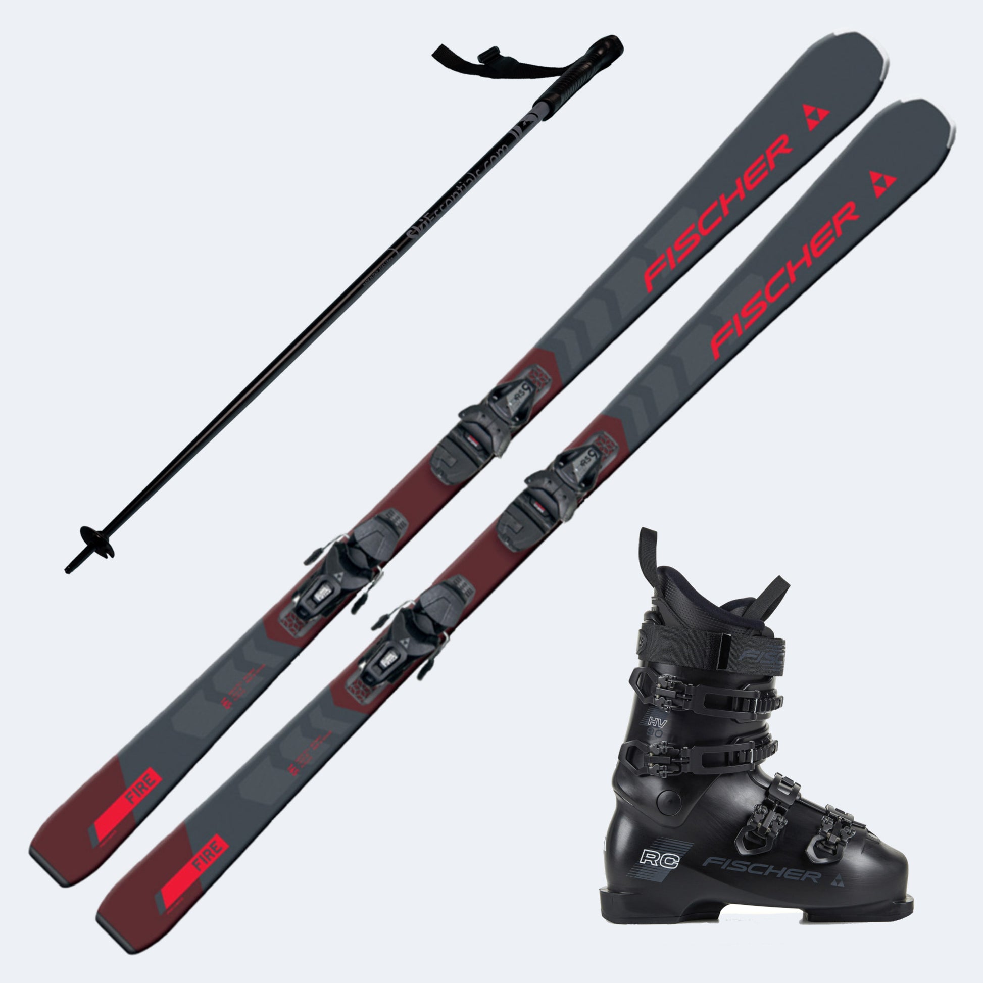 2026 Fischer Rc Fire Slr Skis with Fischer RC 90 Boots and Poles