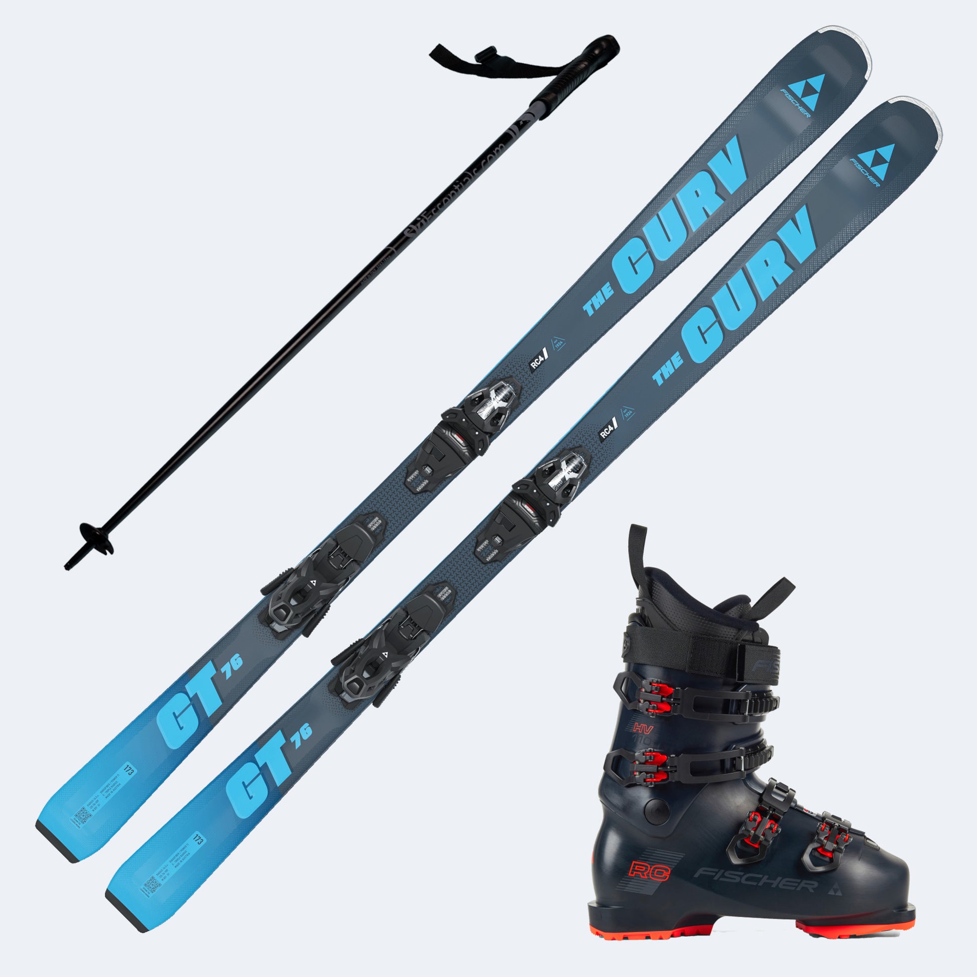 2026 Fischer The Curv GT 76 Skis with Fischer RC 110 Boots and Poles