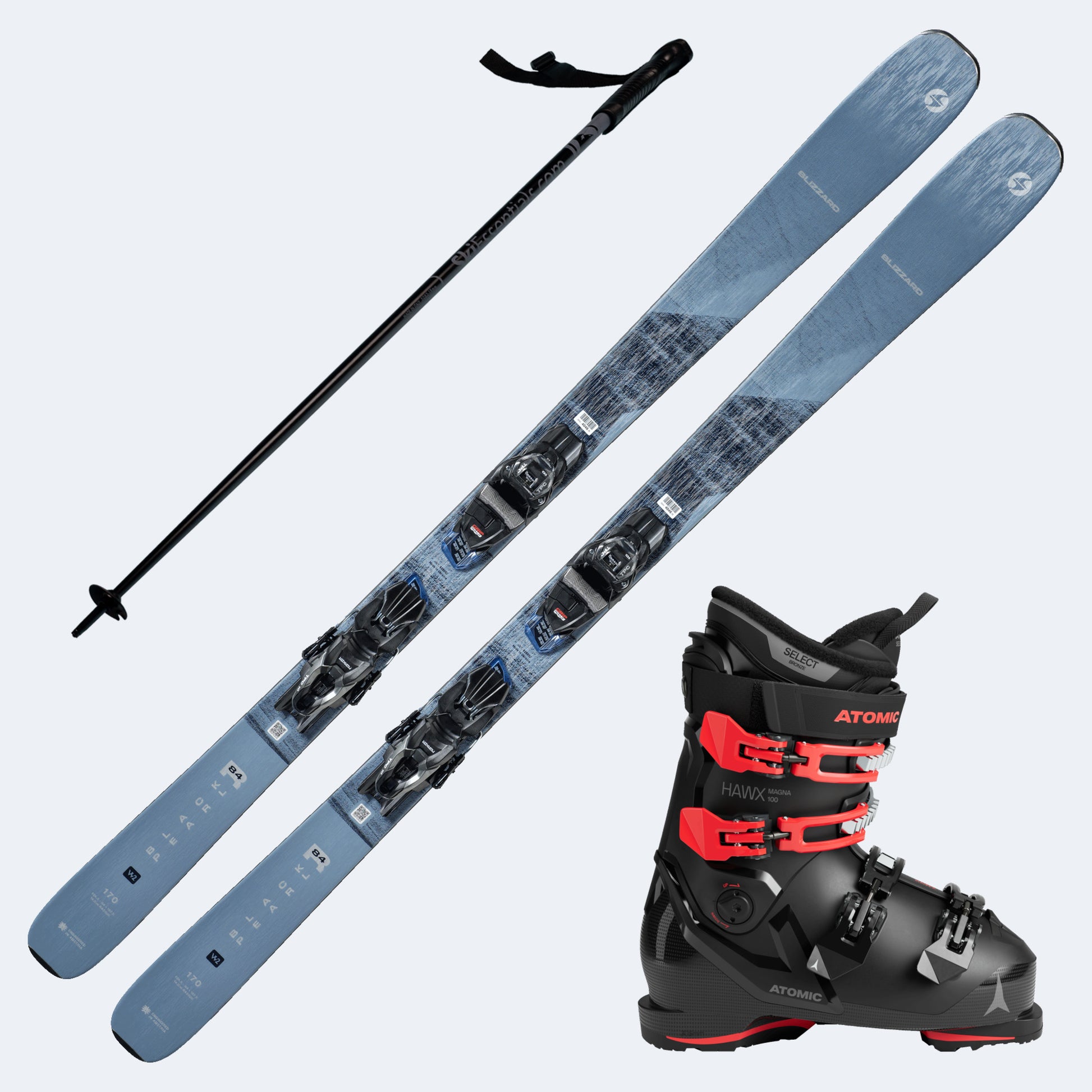 2026 Blizzard Black Pearl 84R Women's Skis with Atomic Hawx Magna 100 Boots and Poles