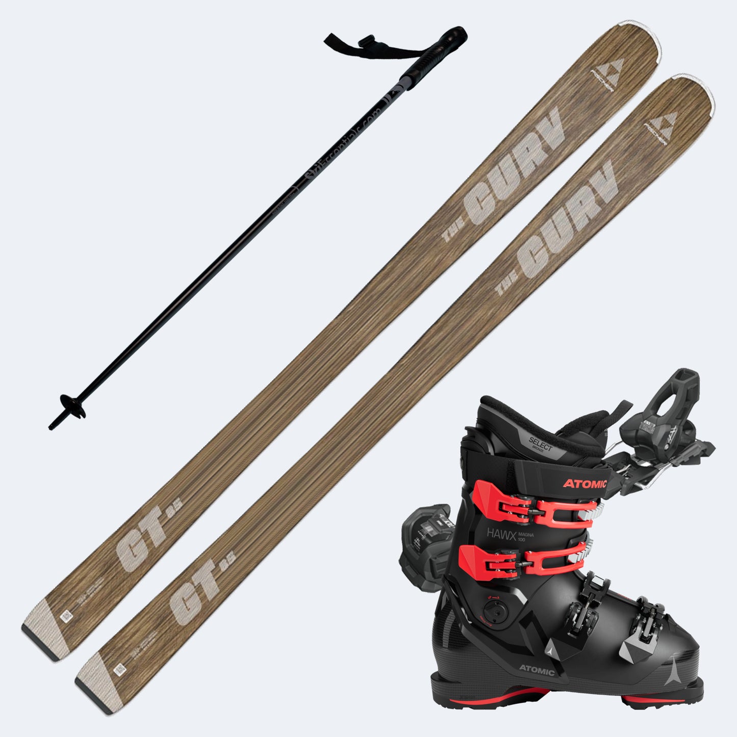 2026 Fischer The Curv GT 85 Redefine Skis with Atomic Hawx Magna 100 Boots and Poles