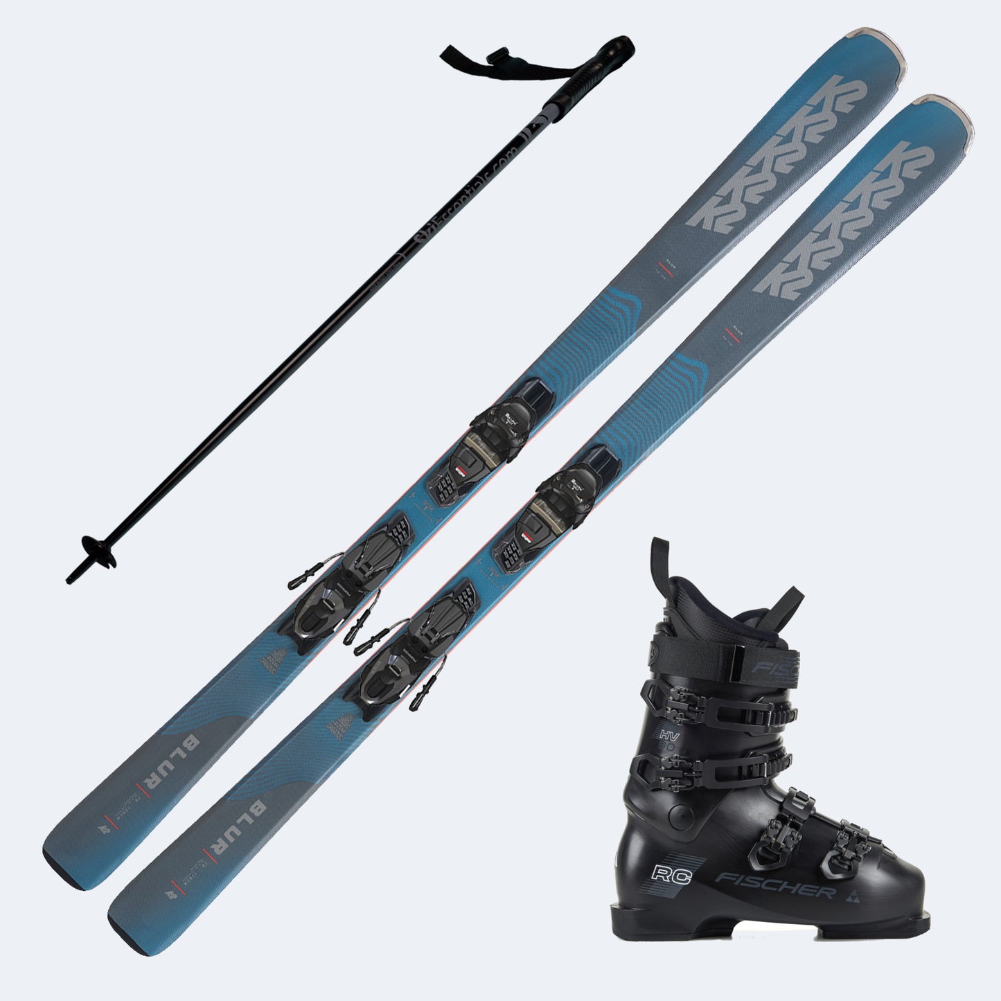 2026 K2 Blur 76 Skis with Fischer RC 90 Boots and Poles