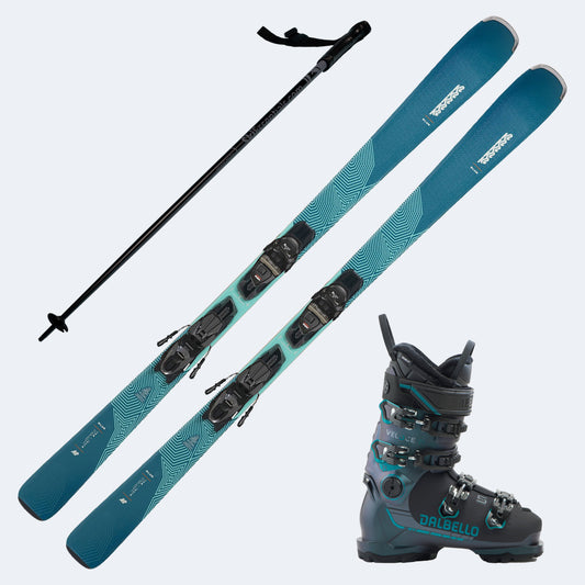 2026 K2 Blur 76 Women's Skis with Dalbello Veloce 75 MV Boots and Poles
