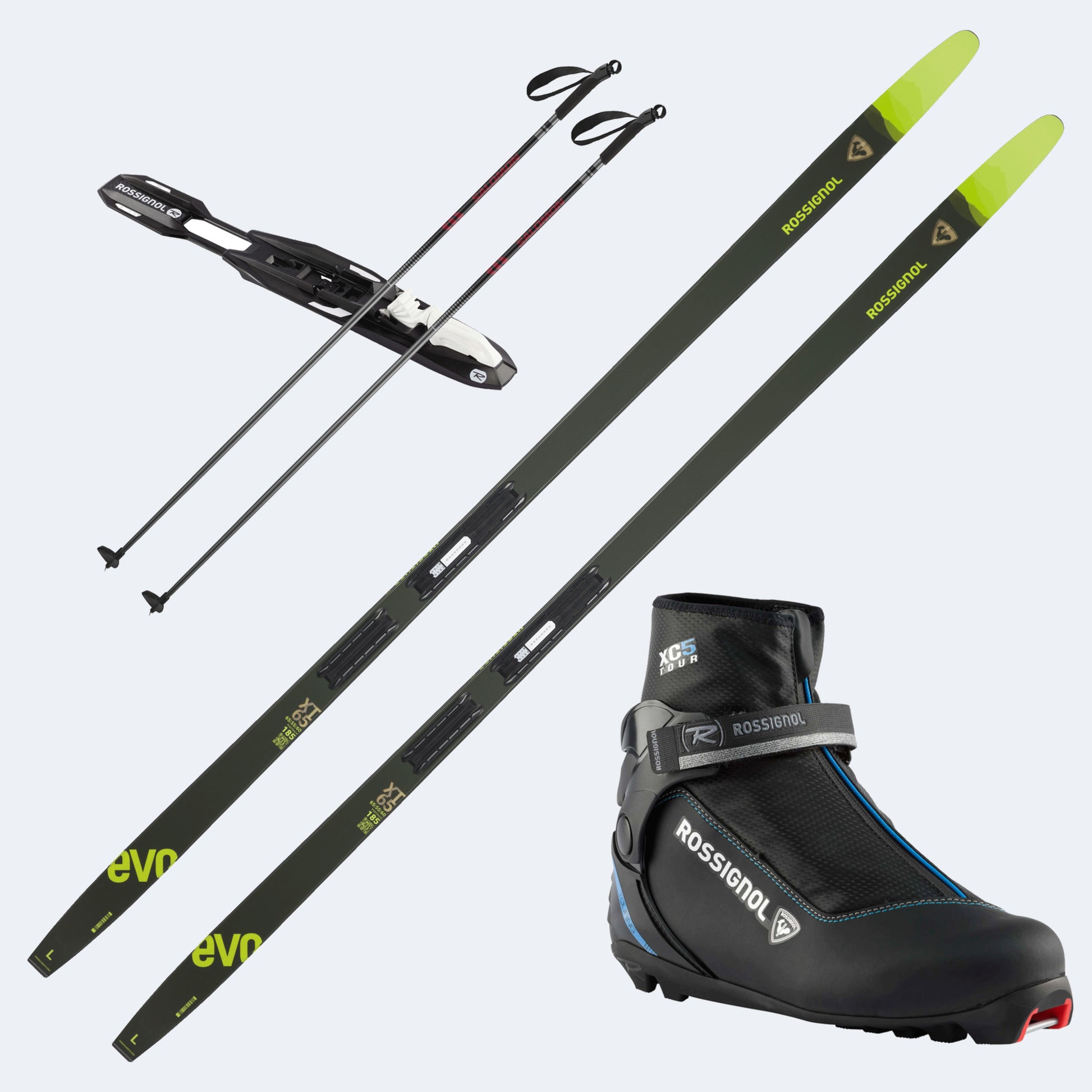 2026 Rossignol Evo XT 65 Skis with Rossignol XC 5 Boots and Poles