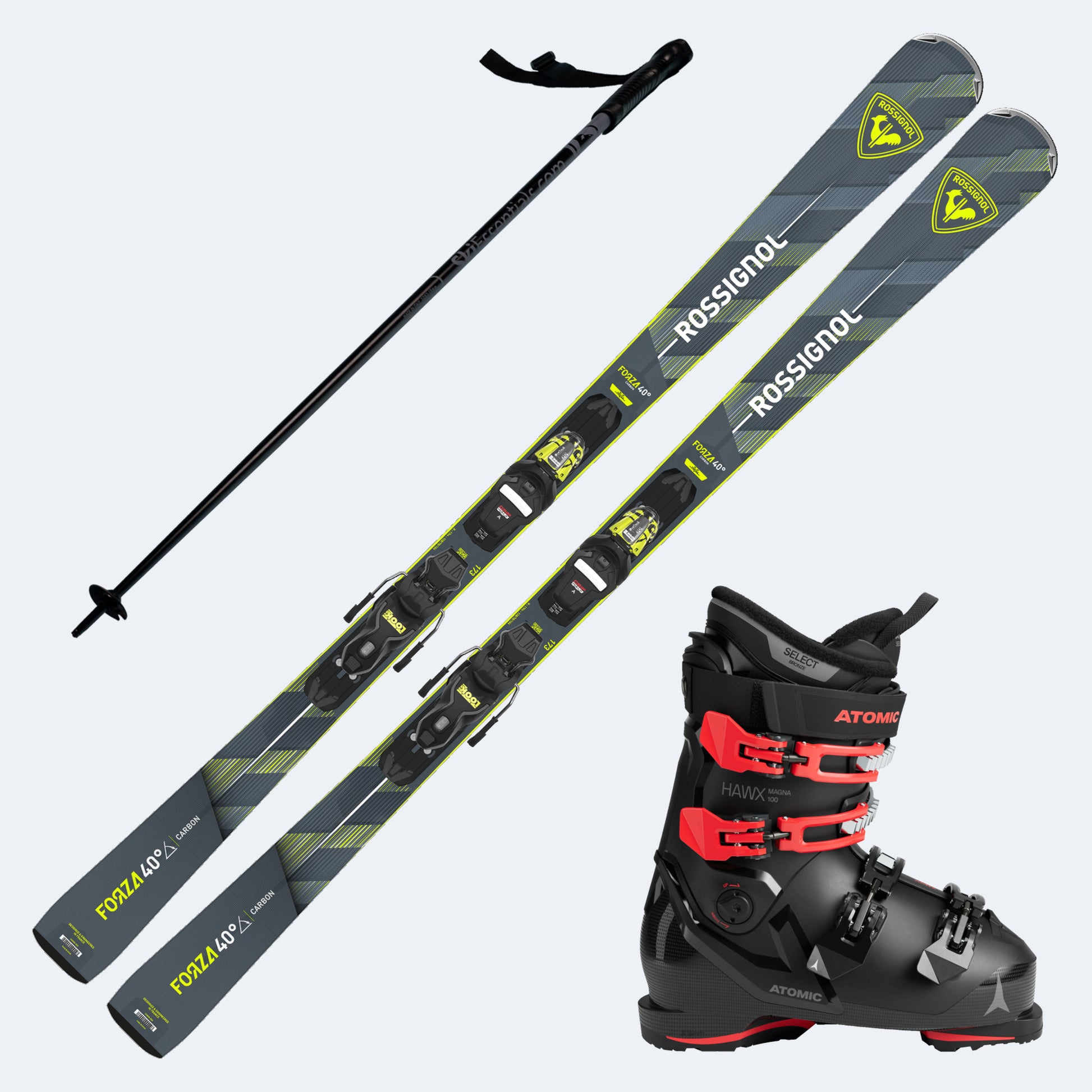 2026 Rossignol Forza 40 CA Skis with Atomic Hawx Magna 100 Boots and Poles