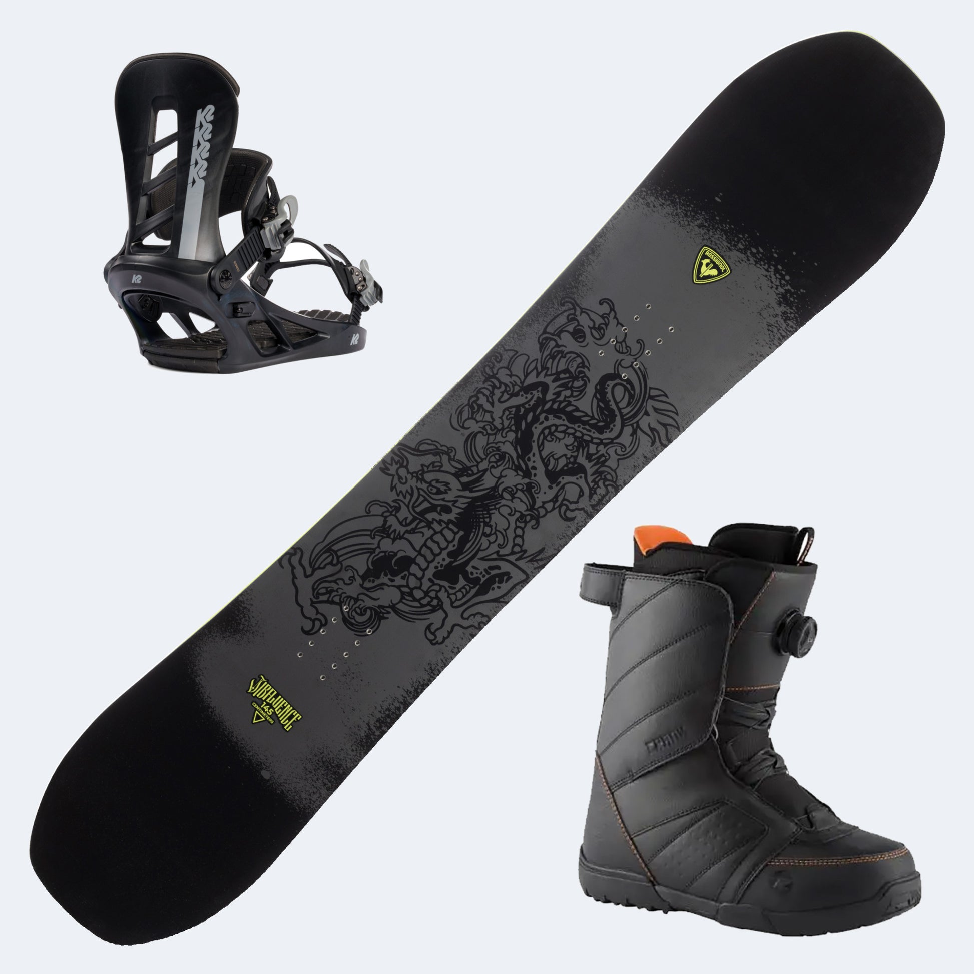 2026 Rossignol Jibfluence Snowboard with Rossignol Crank Boa H4 Boots and Poles