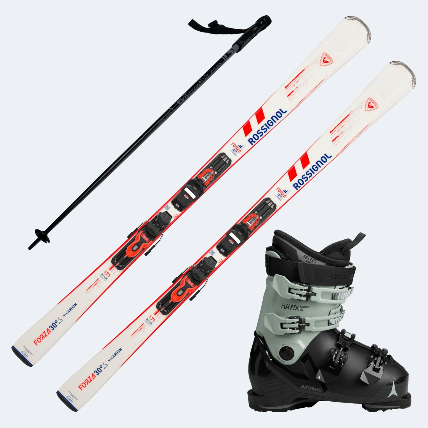 2026 Rossignol Forza 30 V-CA Skis with Atomic Hawx Magna 85 W Boots and Poles