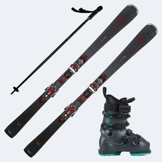 2026 Rossignol Nova 14 Women's Skis with Fischer RC 95W Boots and Poles