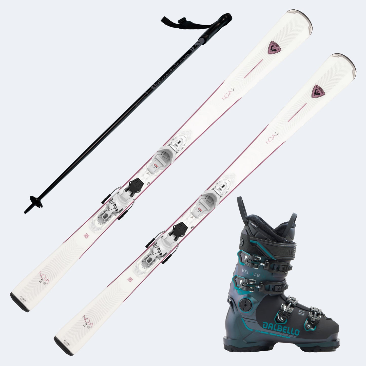 2026 Rossignol Nova 2 Women's Skis with Dalbello Veloce 75 MV Boots and Poles