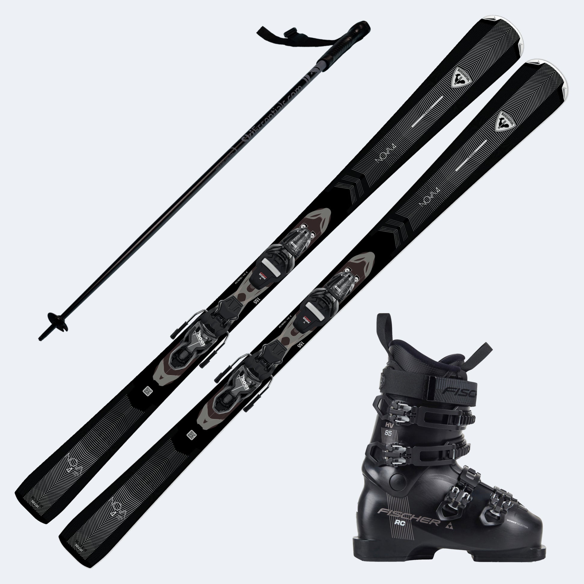 2026 Rossignol Nova 4 Women's Skis with Fischer RC 85 Boots and Poles