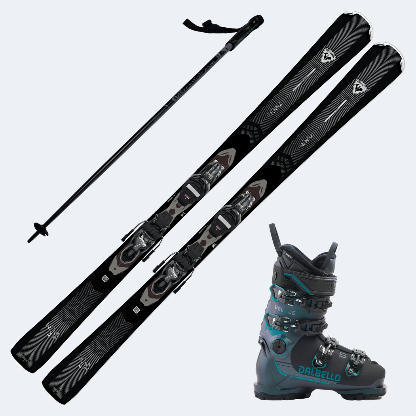 2026 Rossignol Nova 4 Women's Skis with Dalbello Veloce 75 MV Boots and Poles