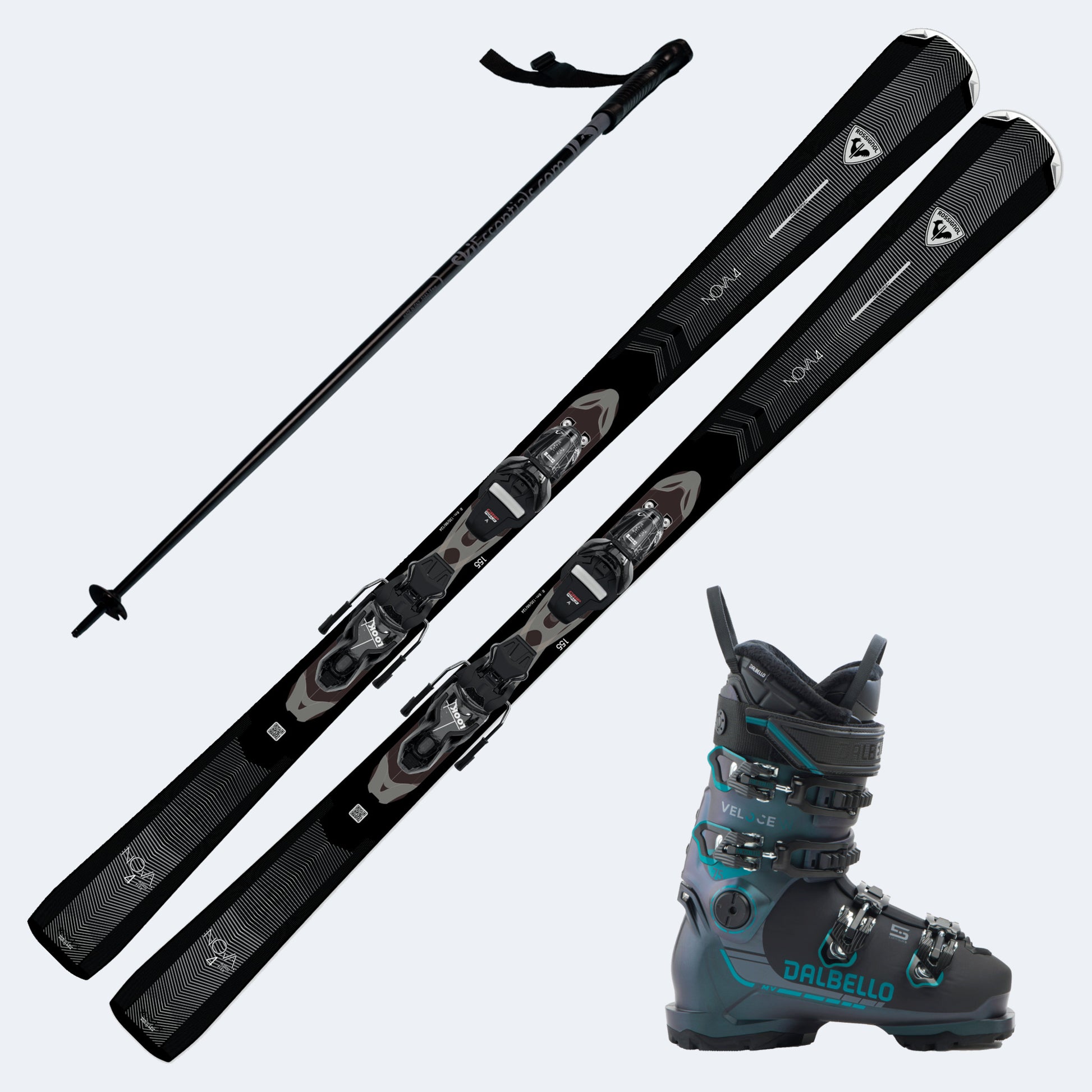 2026 Rossignol Nova 4 Women's Skis with Dalbello Veloce 75 MV Boots and Poles