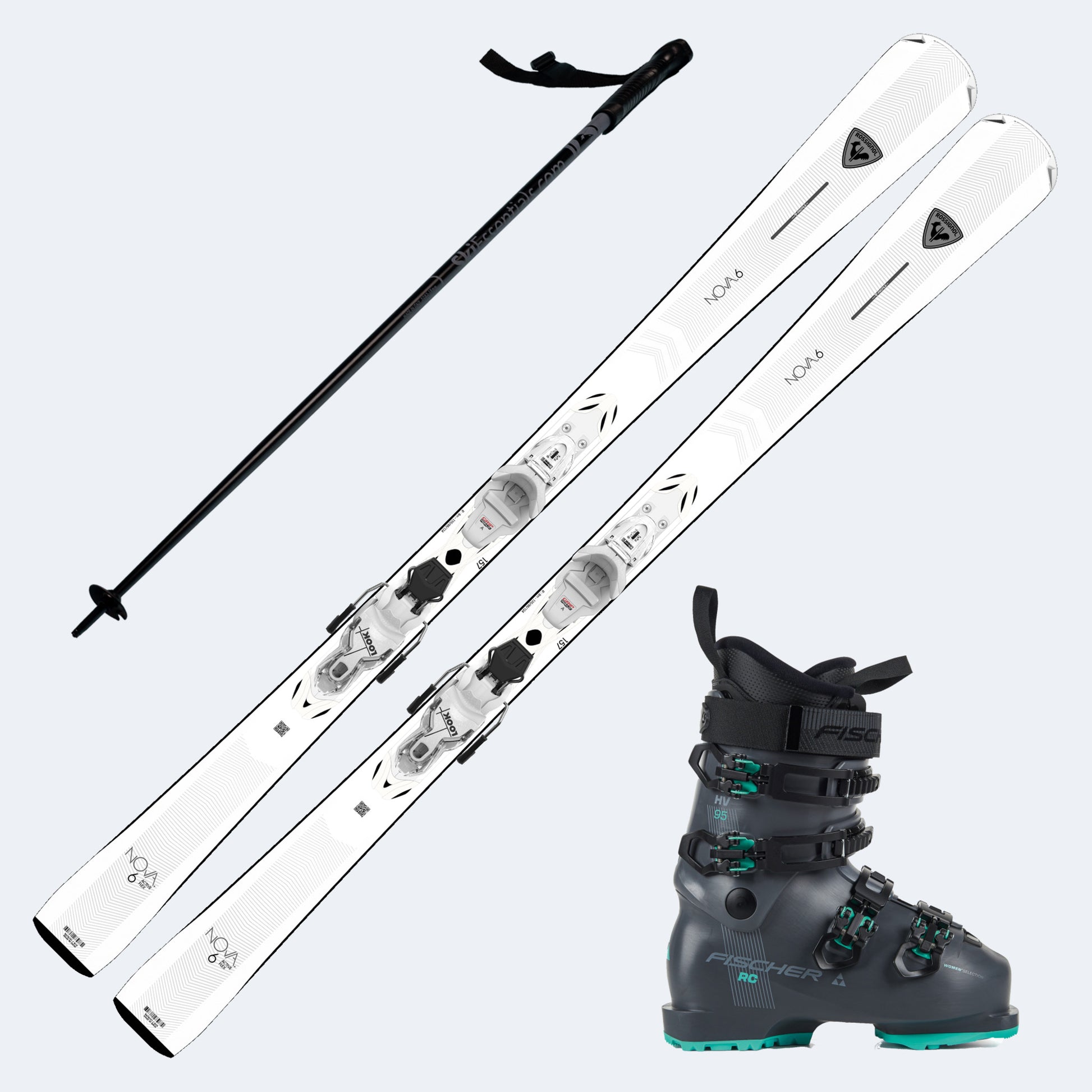 2026 Rossignol Nova 6 Women's Skis with Fischer RC 95W Boots and Poles