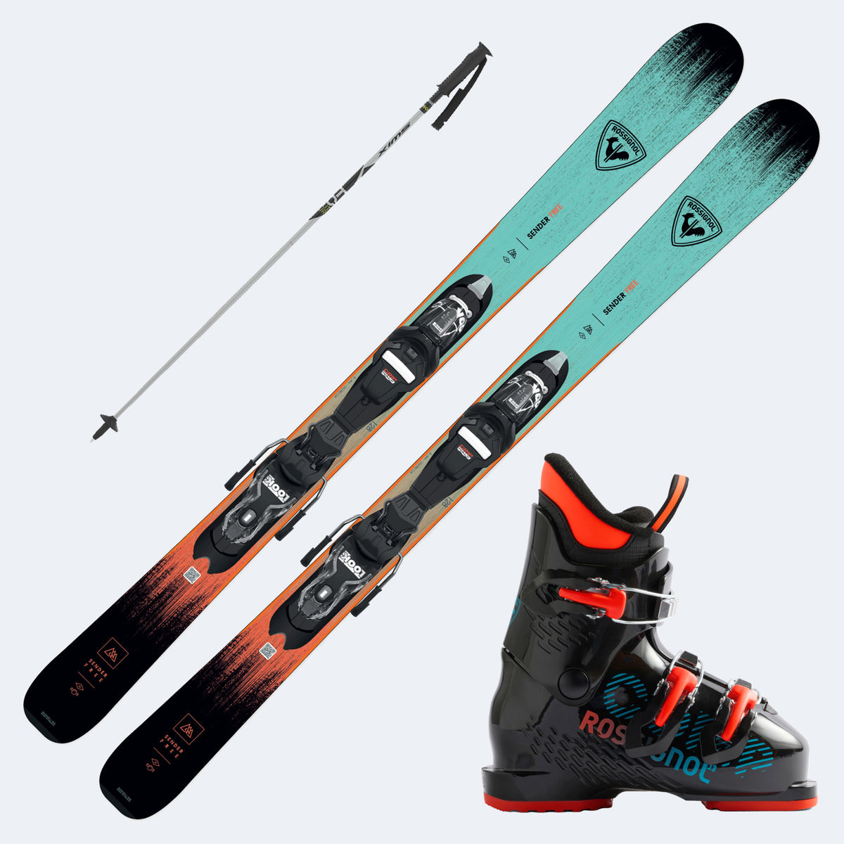2026 Rossignol Sender JR Junior Skis with  Comp J Boots and Poles