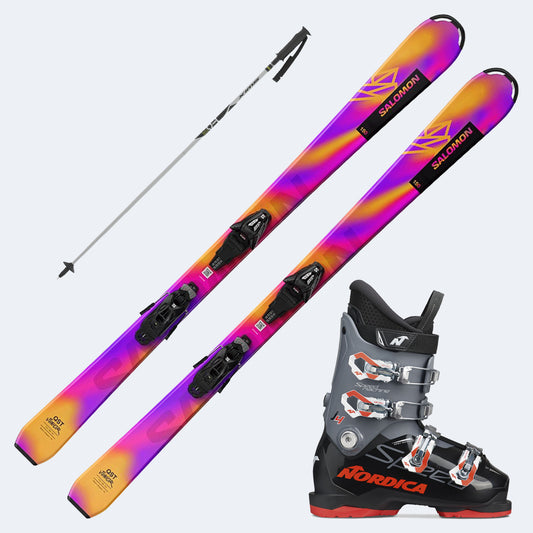 2026 Salomon Lux Junior Skis with  SpeedMachine J Boots and Poles