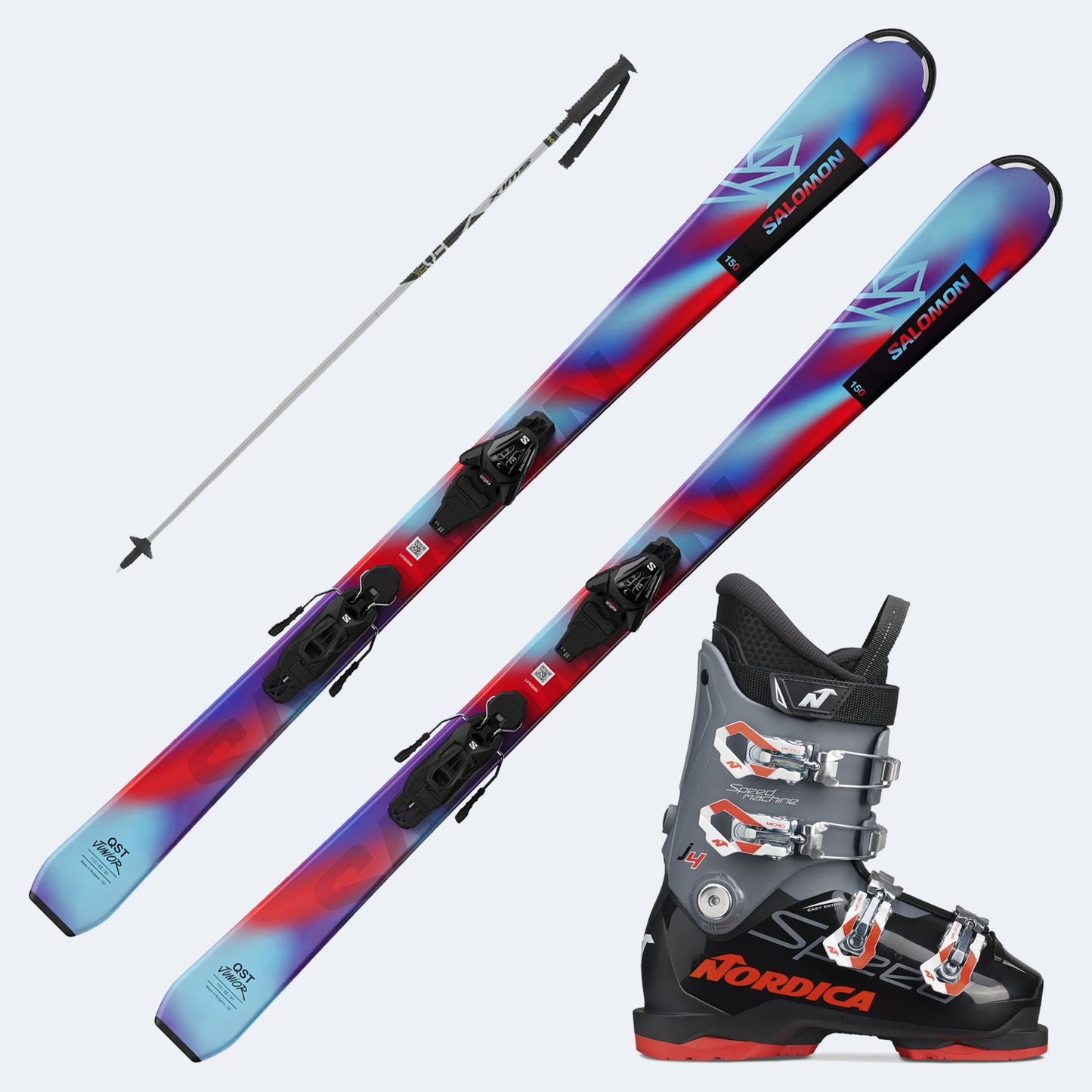 2026 Salomon QST Jr Skis with  SpeedMachine J Boots and Poles
