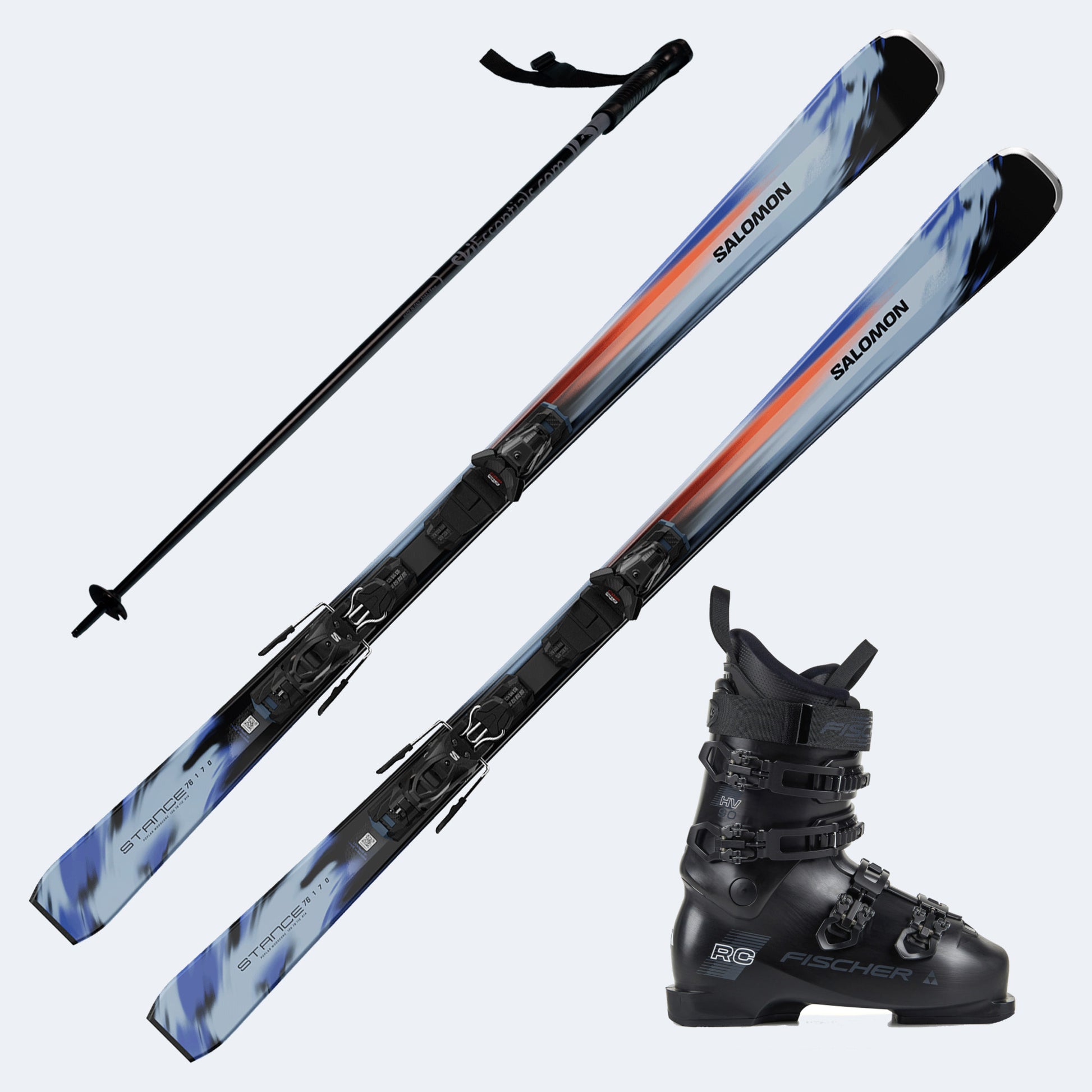 2026 Salomon Stance 76 Skis with Fischer RC 90 Boots and Poles