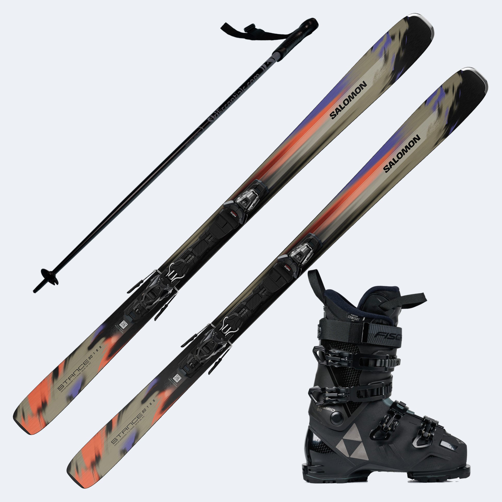 2027 Salomon Stance 80 Skis with Fischer Premio 80 HV Boots and Poles