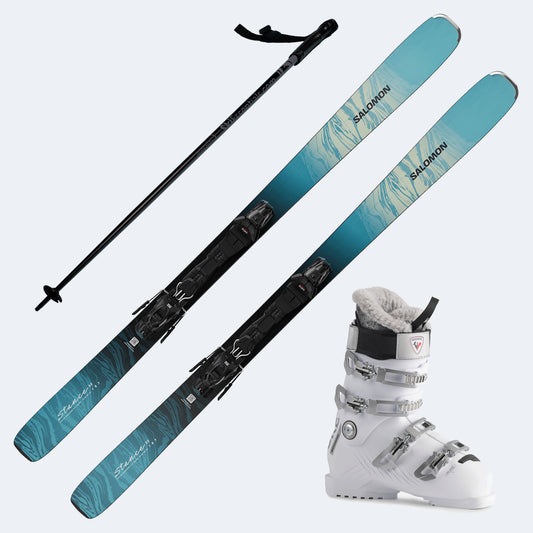 2026 Salomon Stance W 80 Women's Skis with Rossignol Pure 80 Boots and Poles