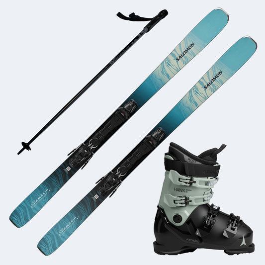 2027 Salomon Stance W 80 Women's Skis with Atomic Hawx Magna 85 W Boots and Poles