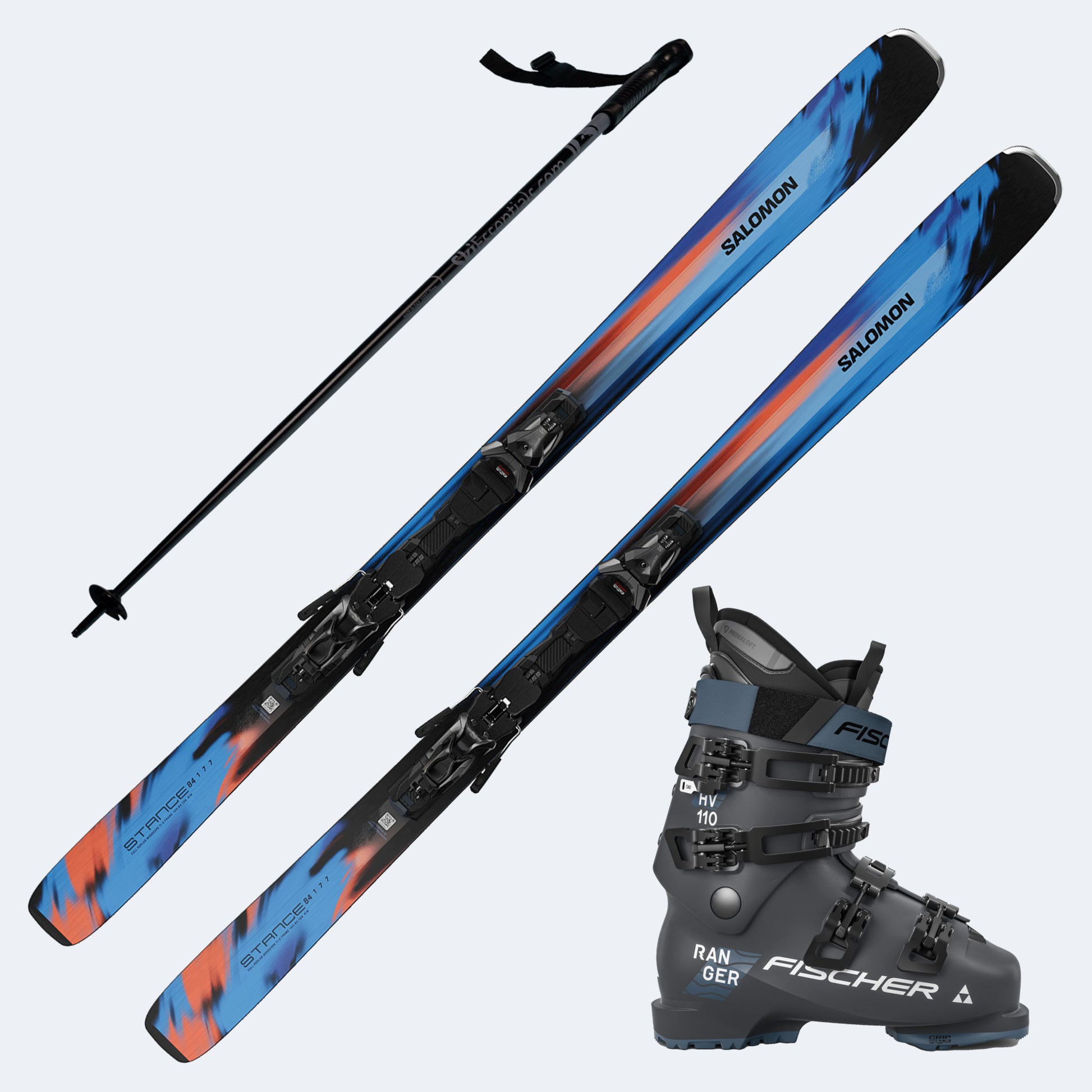 2026 Salomon Stance 84 Skis with Fischer Ranger HV 110 HV GW Boots and Poles