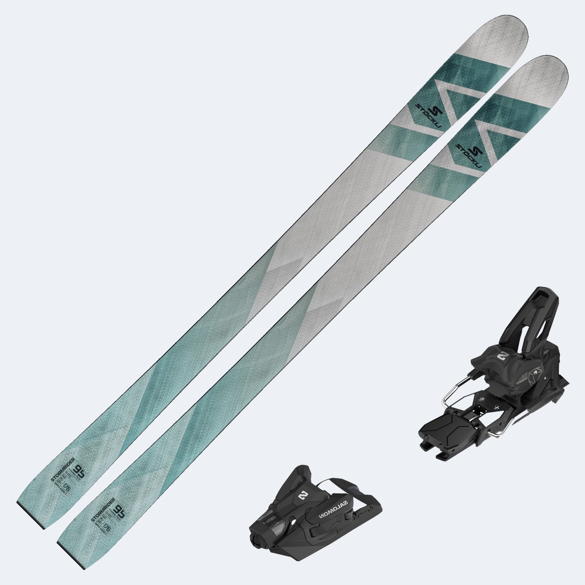 2026 Stockli Stormrider 95 Skis with Salomon Strive 14 GW Bindings
