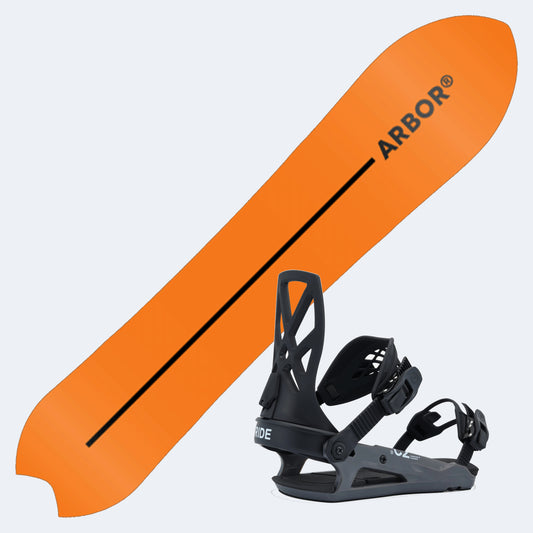 2027 Arbor Rooster Fish Snowboard with Ride C-2 Bindings