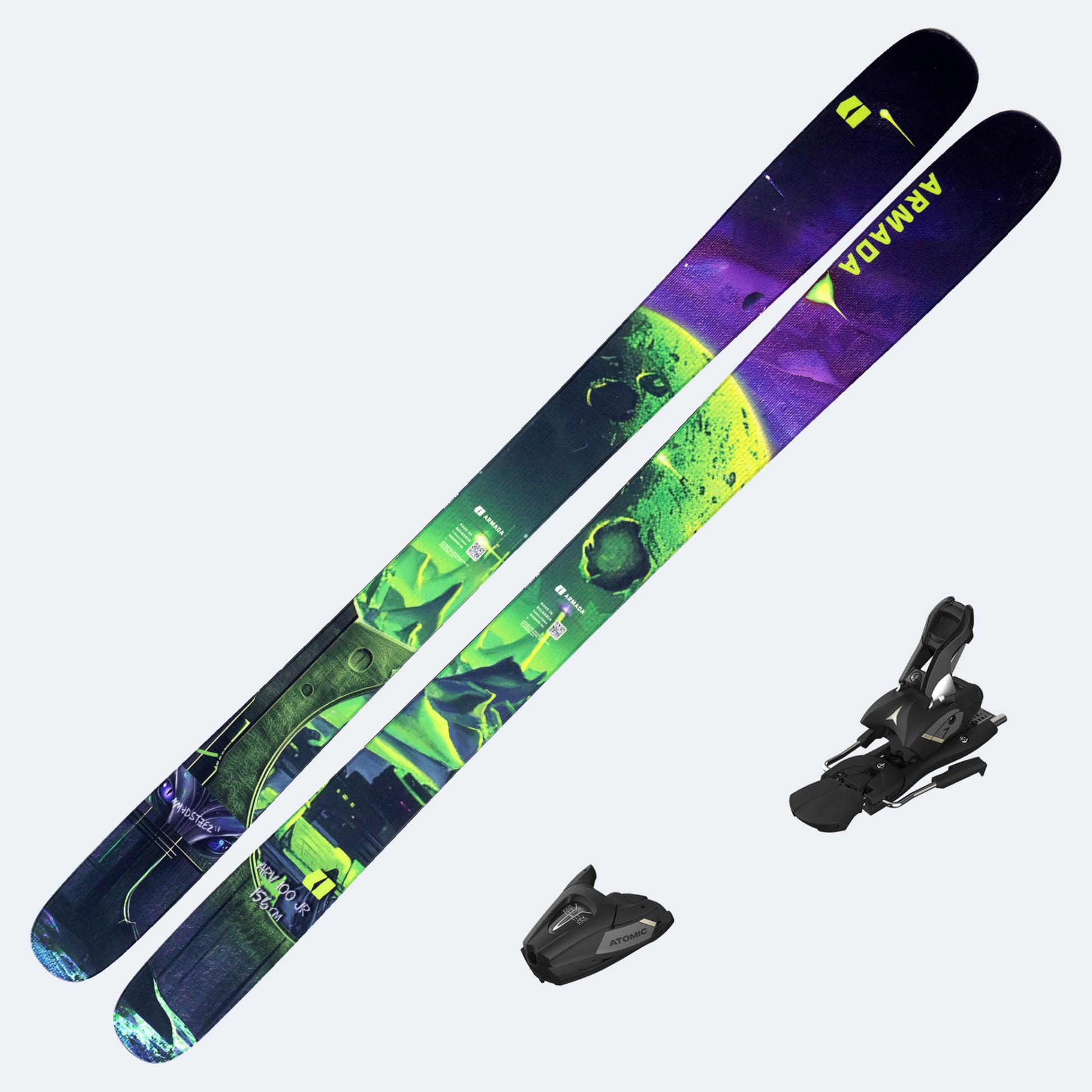 2027 Armada ARV 100 Jr Skis with Atomic Colt 7 Bindings