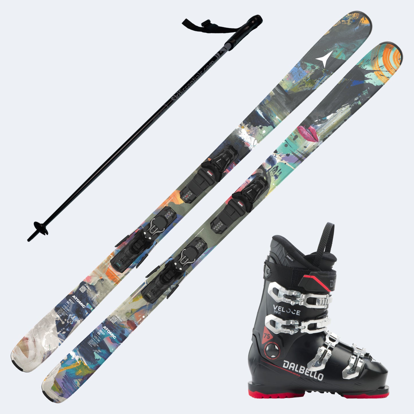 2027 Atomic Bent 85 R Skis with Dalbello Veloce Max 75 Boots and Poles