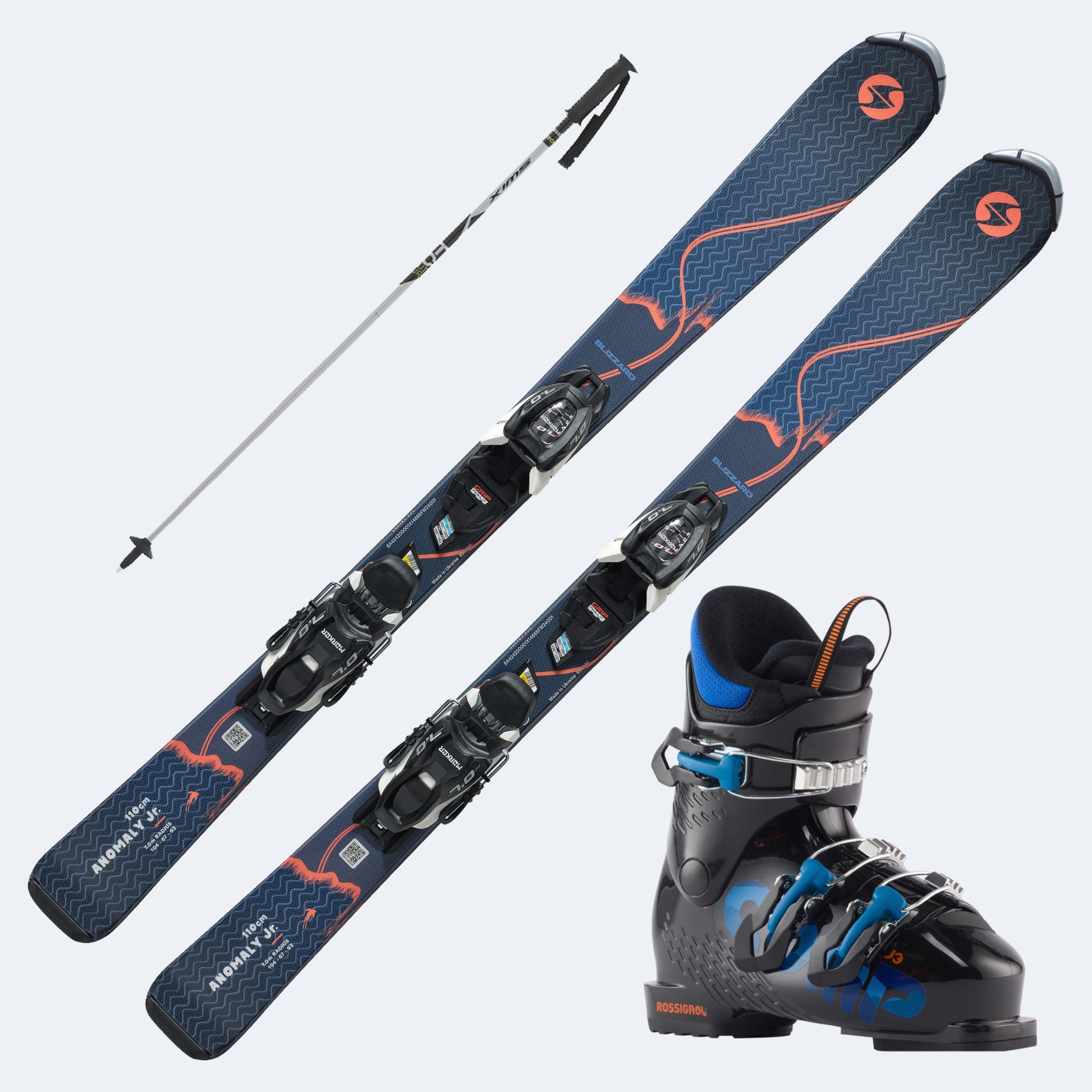 2027 Blizzard Anomaly Jr skis Junior Skis with  Comp J Boots and Poles