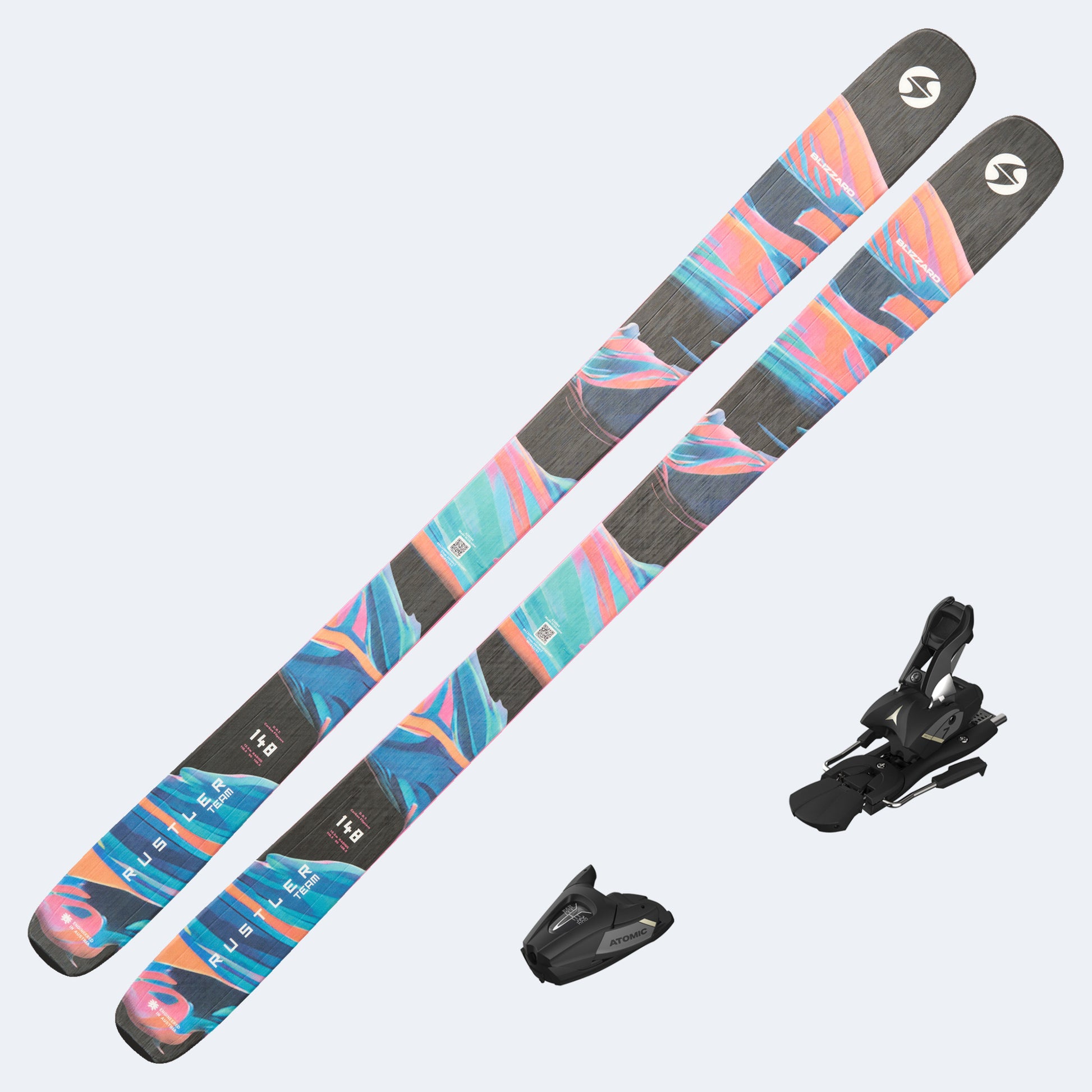 2027 Blizzard Rustler Team Jr Skis with Atomic Colt 7 Bindings