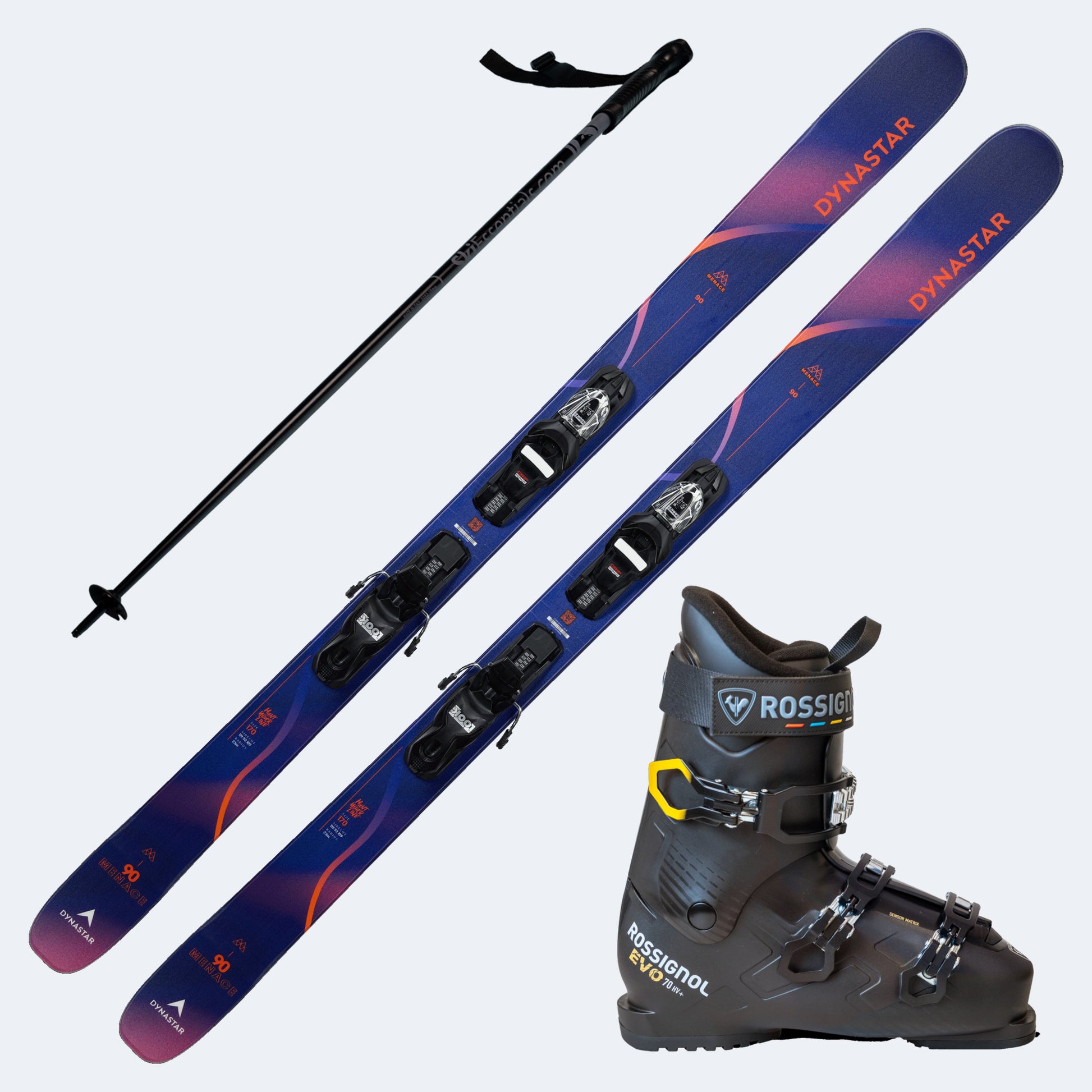 2027 Dynastar Menace 90 Junior Skis with Rossignol Evo 70 HV+ Boots and Poles