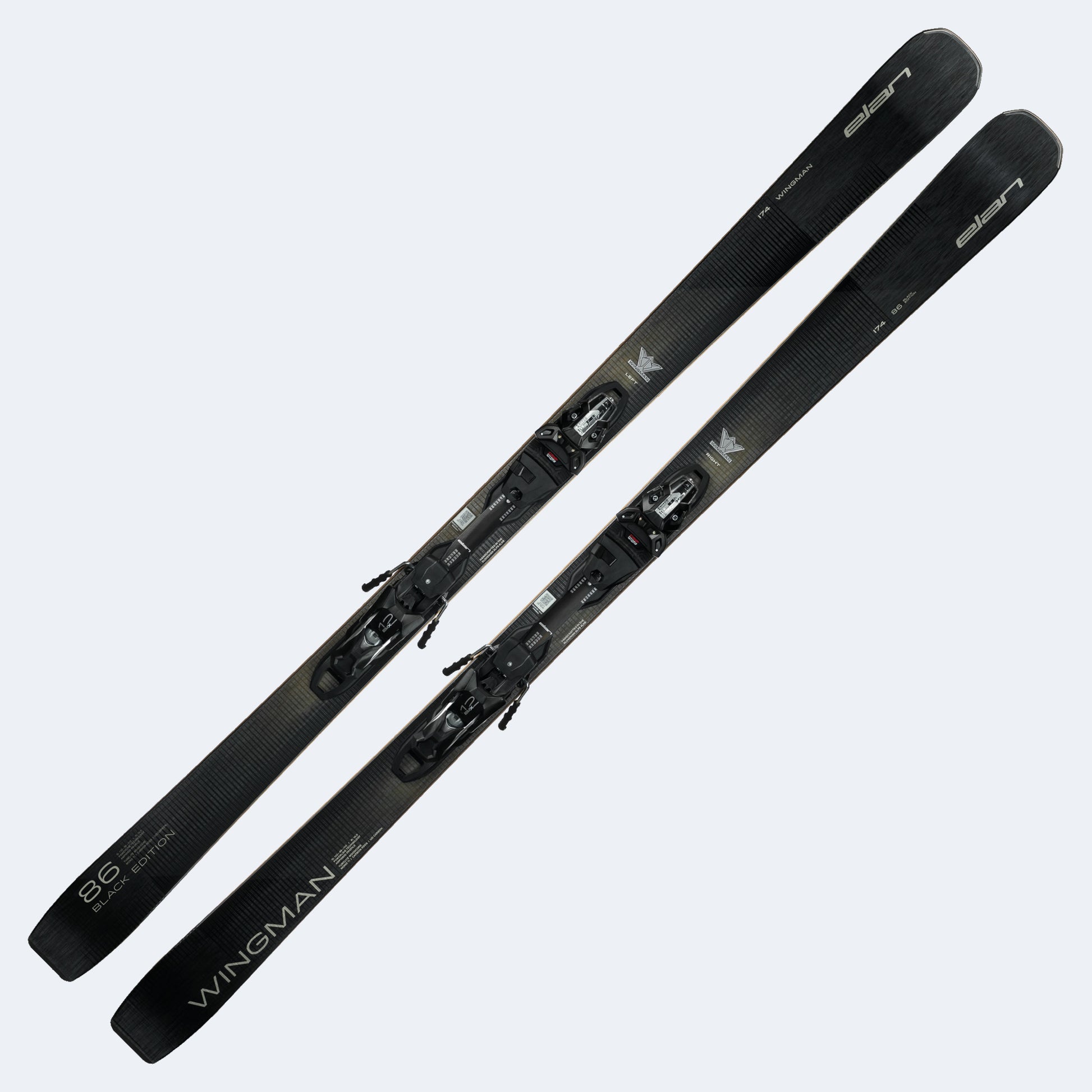 2027 Elan Wingman 86 Black Edition Skis W/ EMX 12 GW Fusion Bindings