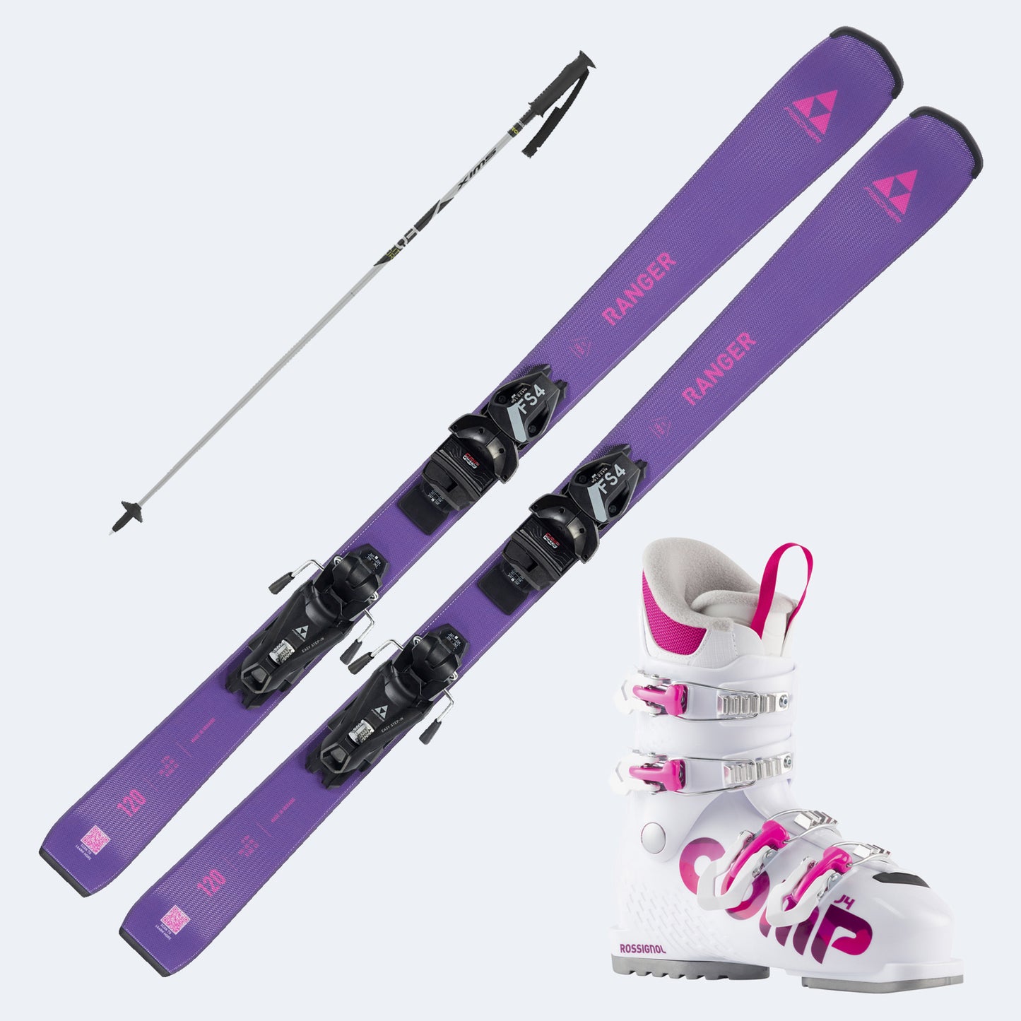 2027 Fischer Ranger Jr Junior Skis with  Comp J Boots and Poles
