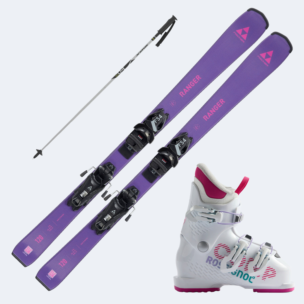 2027 Fischer Ranger Jr Junior Skis with  Comp J Boots and Poles