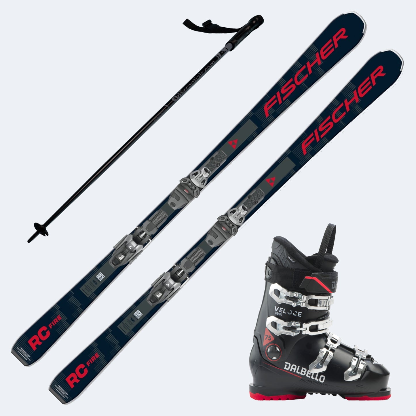 2027 Fischer RC Fire Skis with Dalbello Veloce Max 75 Boots and Poles