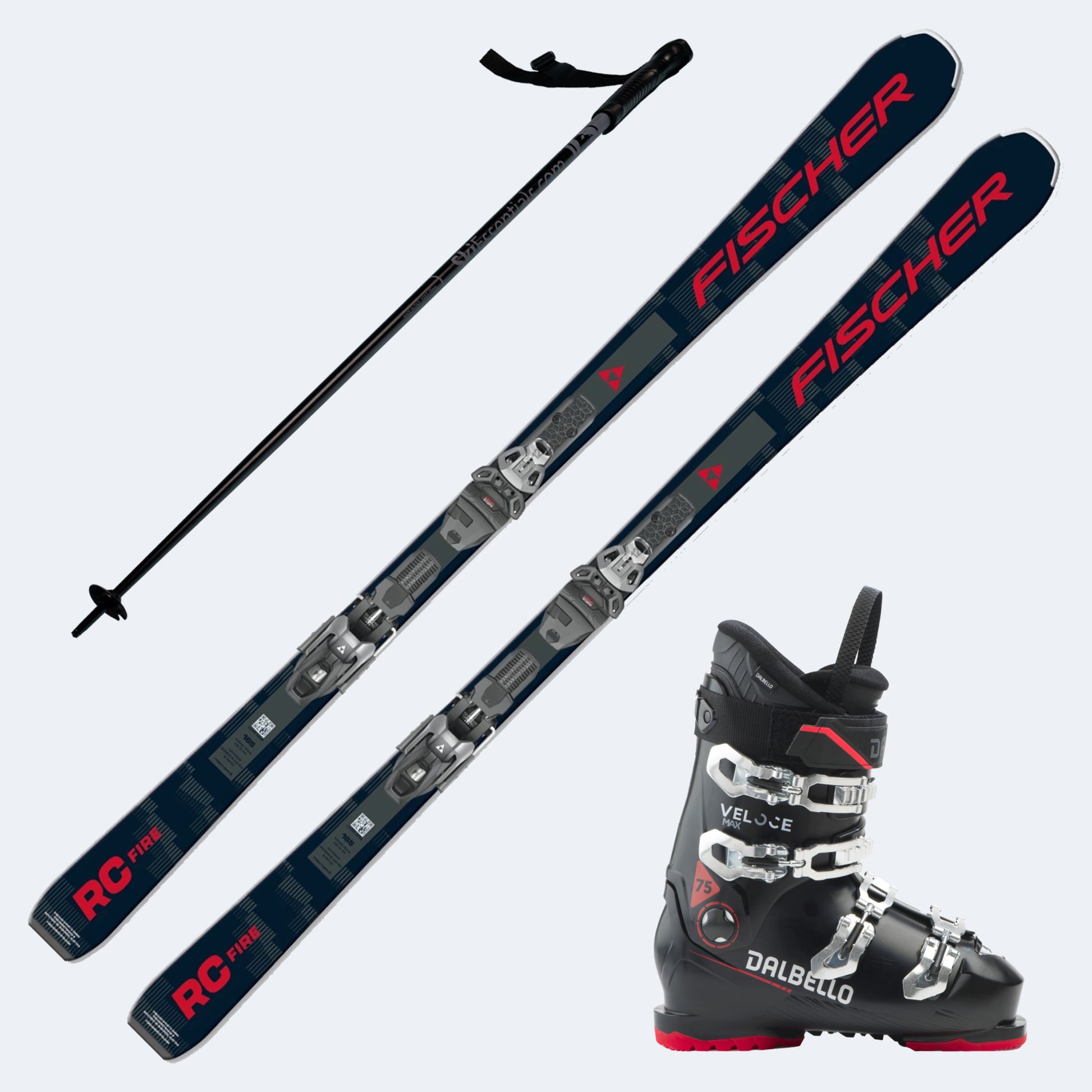 2027 Fischer RC Fire Skis with Dalbello Veloce Max 75 Boots and Poles