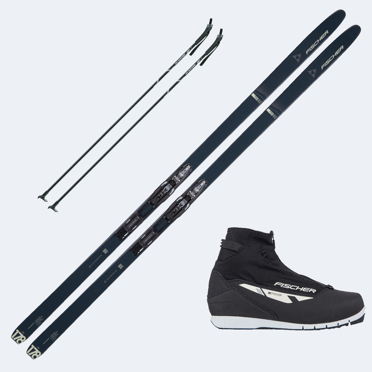 2027 Fischer Spider 62 Crown Skis with Fischer XC Power Boots and Poles